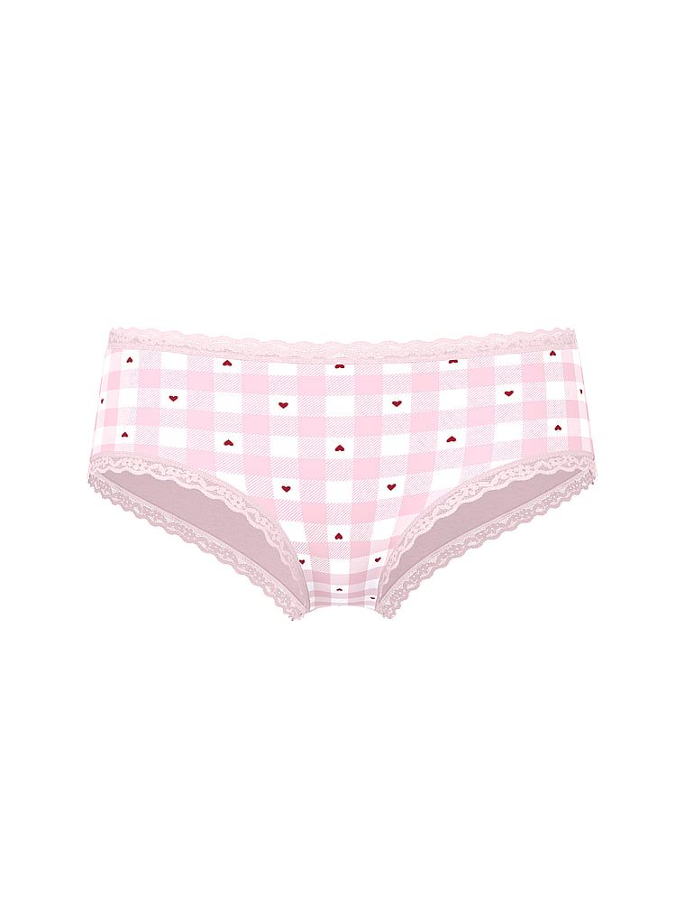Bavlněné kalhotky s krajkou na okrajích Lace-Waist Cheeky. Produkt je vzorovaný a pochází z kolekce Lace Trim.