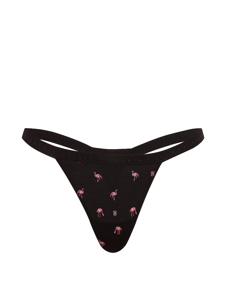 Pružné bavlněné tanga. Produkt je vzorovaný a pochází z kolekce Victoria's Secret.