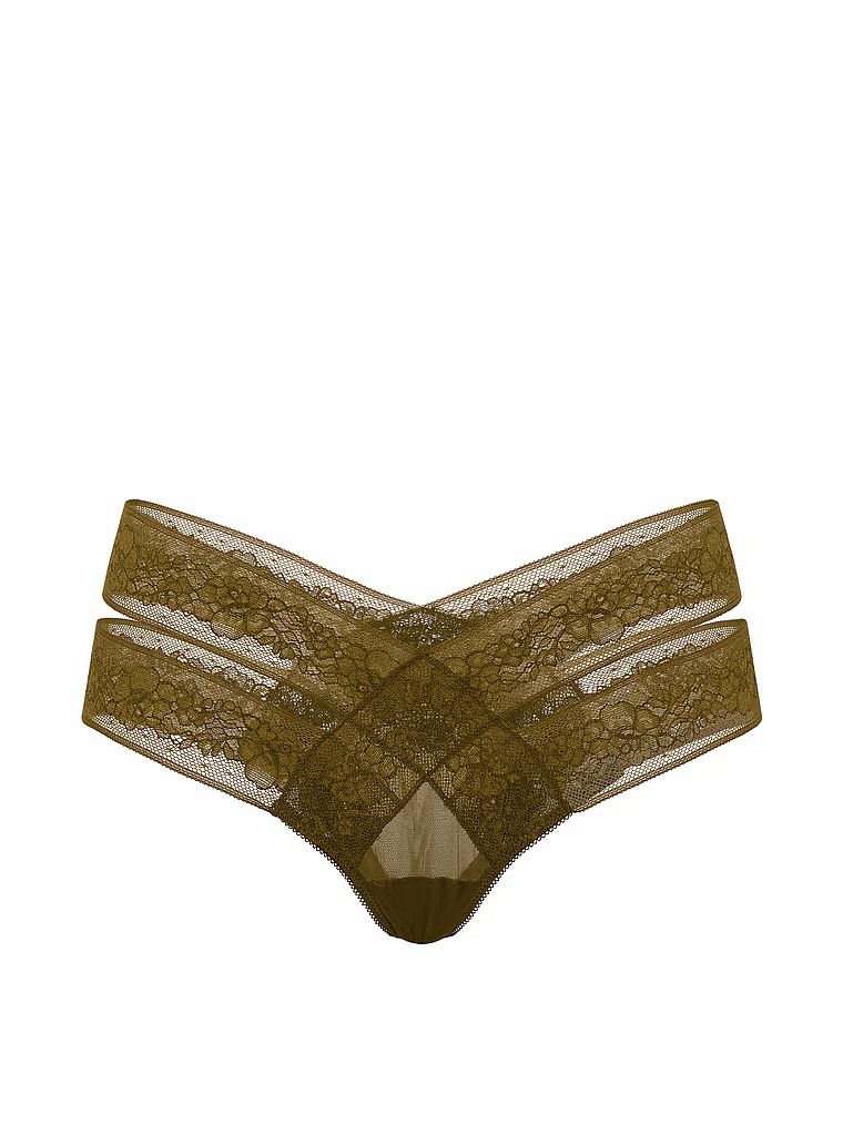 Kalhotky s výřezem a krajkou Strappy Cut-Out. Produkt je zelené barvy a pochází z kolekce Very Sexy.
