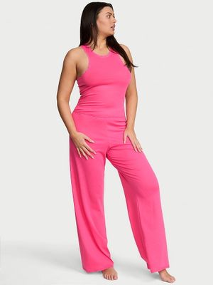 Victoria's Secret Bavlněná souprava s tílkem a kalhotami se stínovanými pruhy