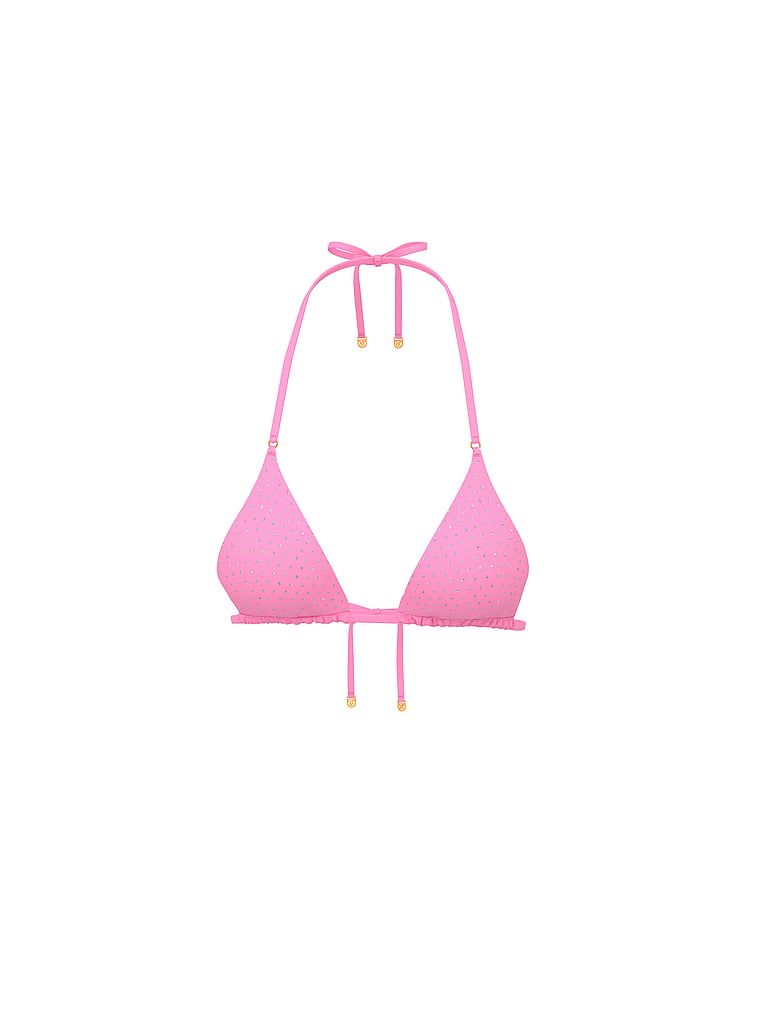 Essential Diamante bikinový top. Produkt je růžové barvy a pochází z kolekce Victoria's Secret Swim.