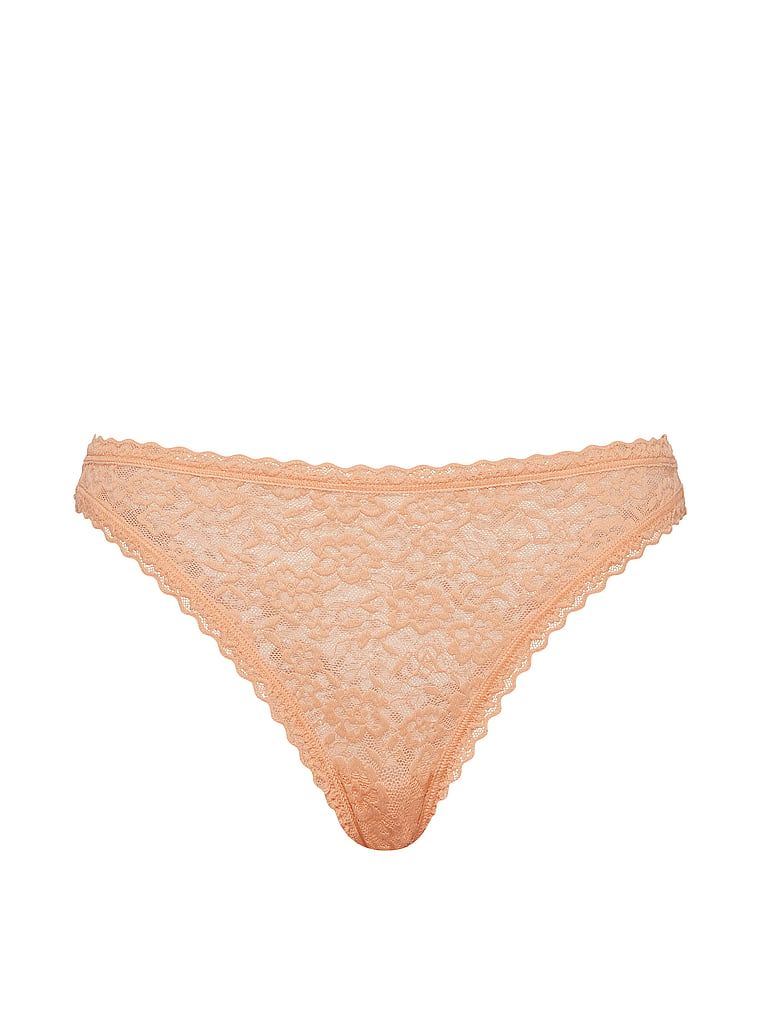 Krajkové kalhotky z krajky z 90. let. Produkt je oranžové barvy a pochází z kolekce Lacie.