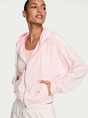 Angel Essentials Froté mikina na zip s kapucí