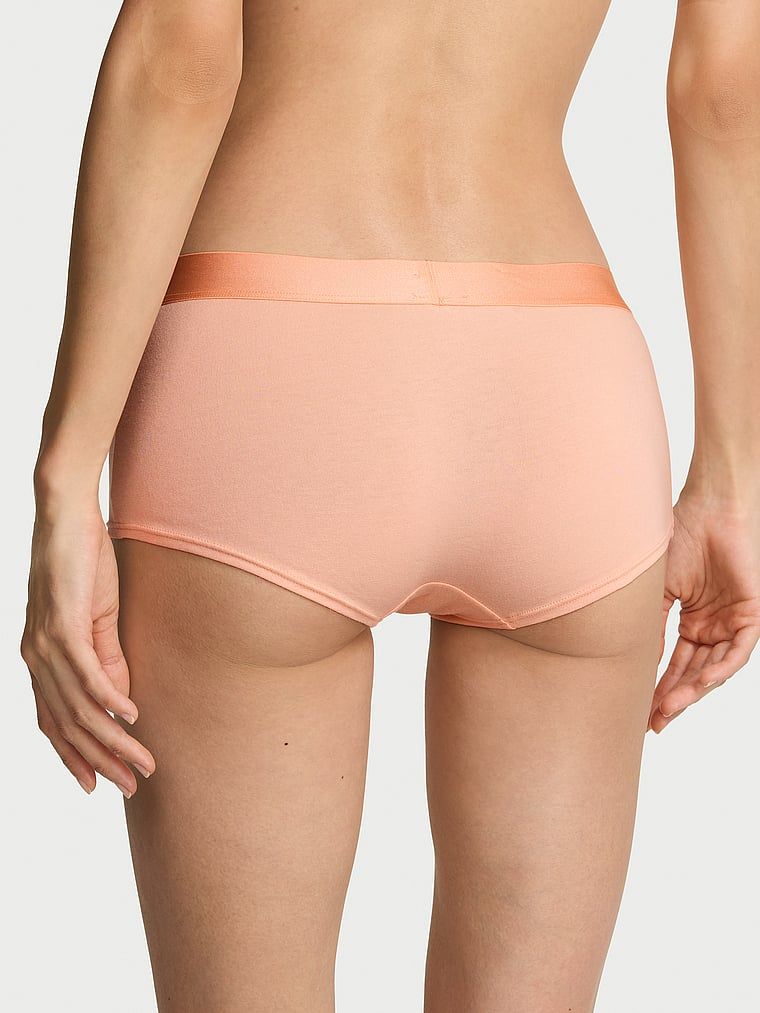 Bavlněné šortky s lesklým logem Boyshort Heart Shine Patch. Produkt je růžové barvy a pochází z kolekce Cotton.