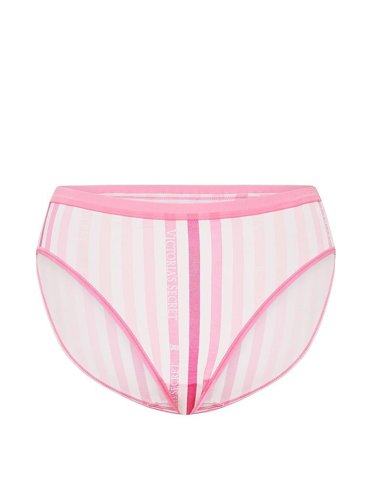 Bavlněné slipy s vysoko střiženými nohavičkami. Produkt je vzorovaný a pochází z kolekce Victoria's Secret.
