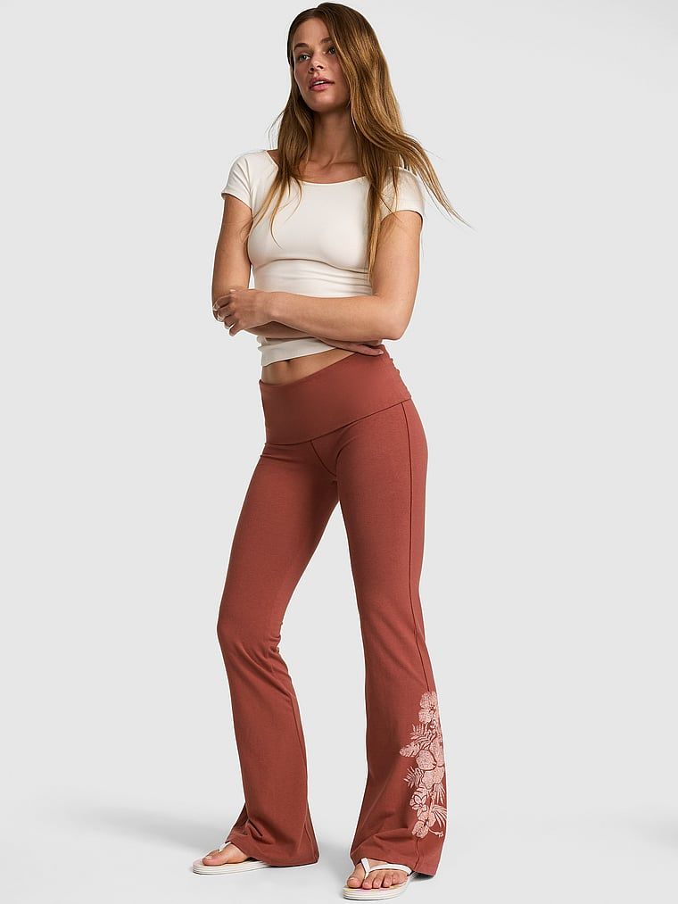 Rozšířené legíny All-Day Cotton s přehrnovacím pasem