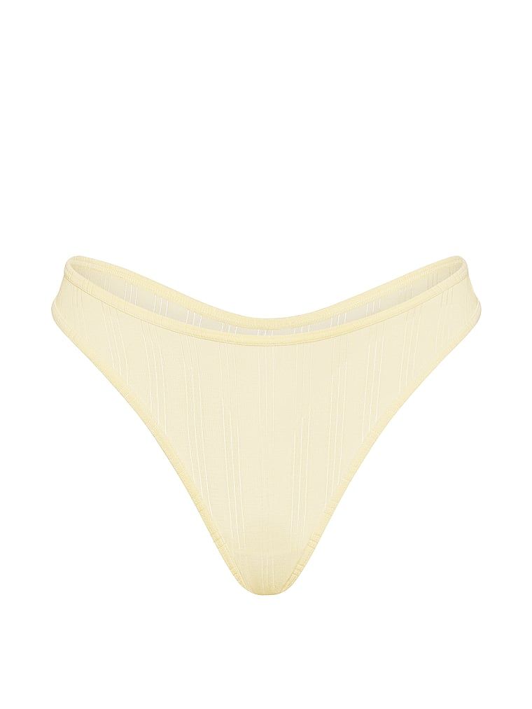 Modální tanga s vysoce střiženými ultra-jemnými nohavičkami. Produkt je žluté barvy a pochází z kolekce Victoria's Secret.