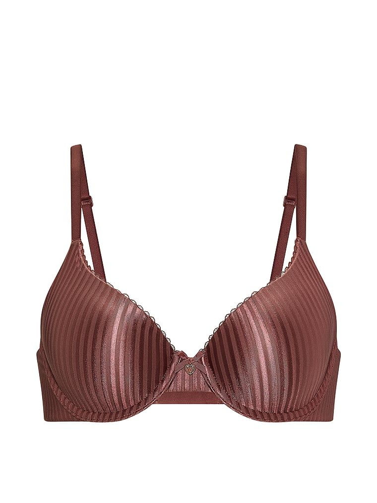 Mírně vycpaná podprsenka s pevně vystavěnými košíčky. Produkt je růžové barvy a pochází z kolekce Body by Victoria.