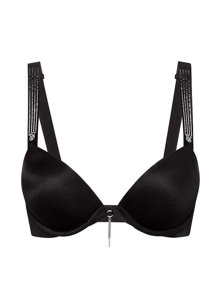 Push-up zvětšující podprsenka 2 velikosti Bombshell Ombre Shine ramínko. Produkt je černý a pochází z kolekce Very Sexy.